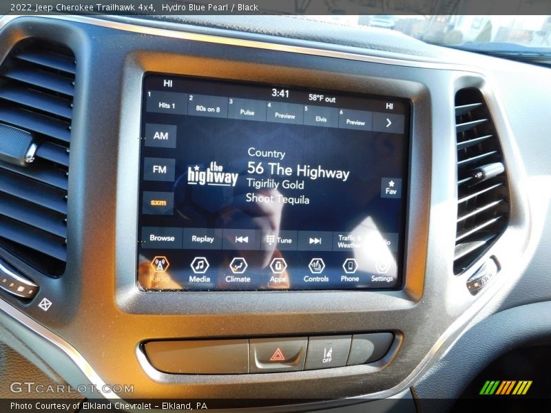 Hydro Blue Pearl / Black 2022 Jeep Cherokee Trailhawk 4x4