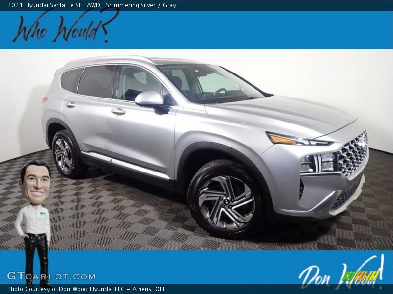 Shimmering Silver / Gray 2021 Hyundai Santa Fe SEL AWD