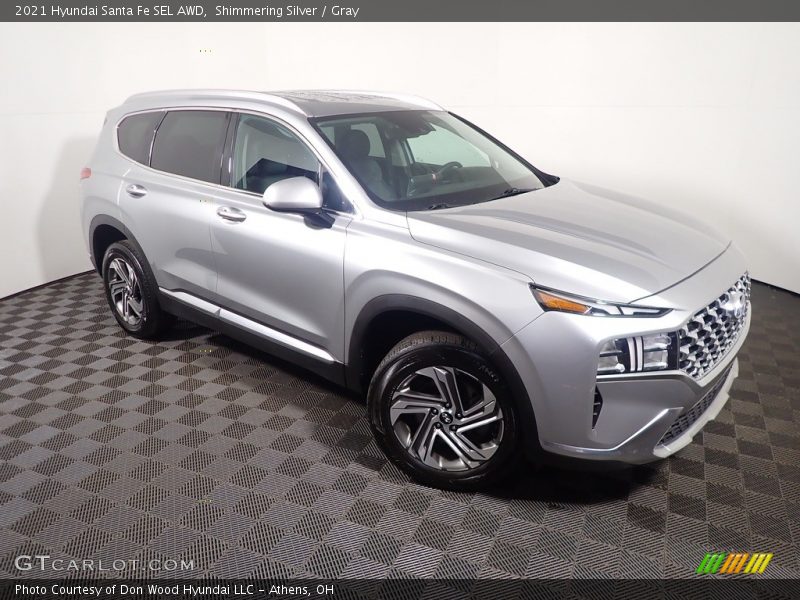 Shimmering Silver / Gray 2021 Hyundai Santa Fe SEL AWD