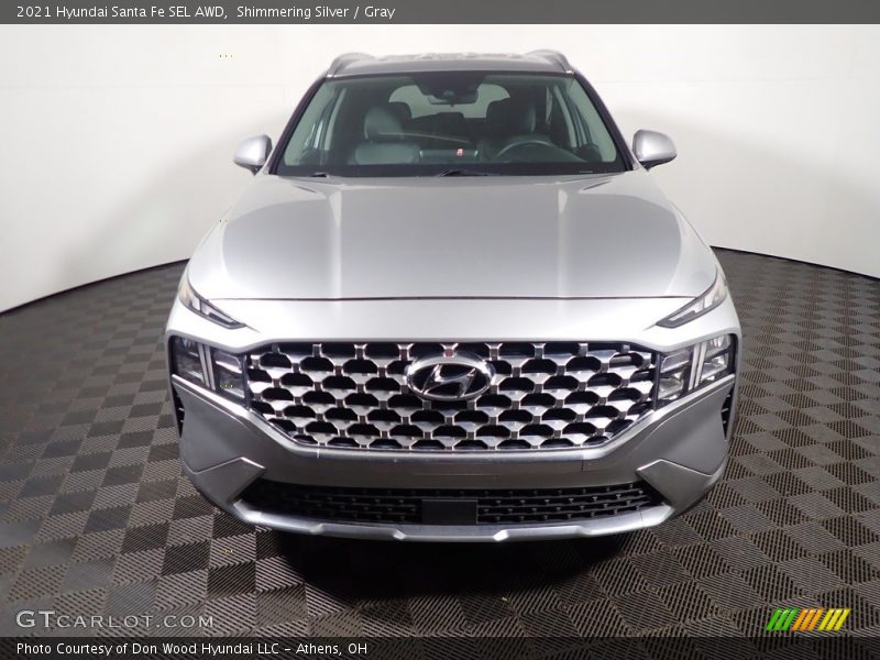 Shimmering Silver / Gray 2021 Hyundai Santa Fe SEL AWD