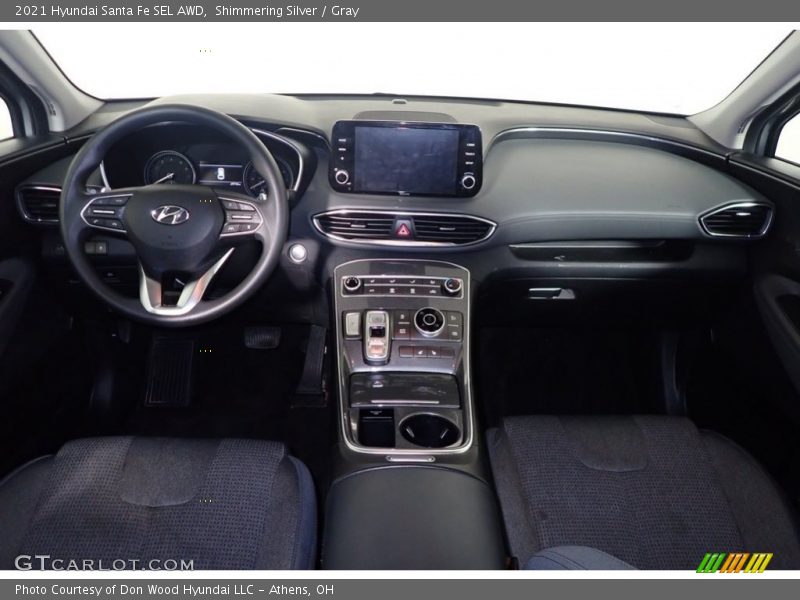 Shimmering Silver / Gray 2021 Hyundai Santa Fe SEL AWD