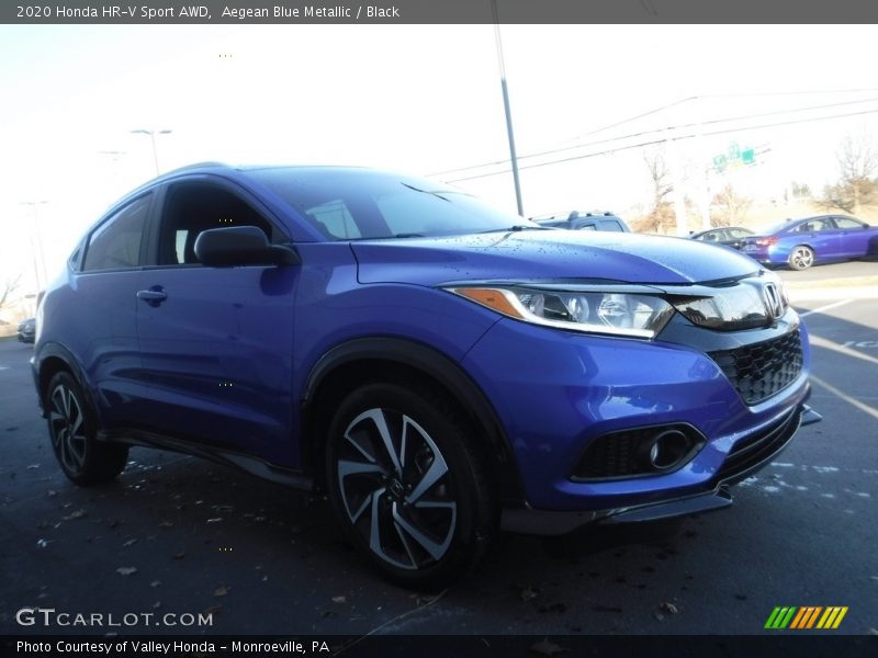 Aegean Blue Metallic / Black 2020 Honda HR-V Sport AWD