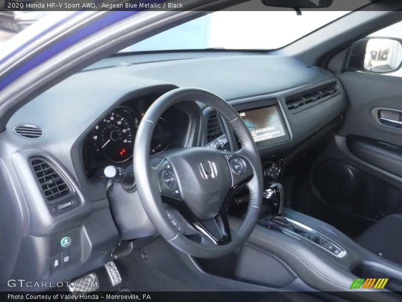 Aegean Blue Metallic / Black 2020 Honda HR-V Sport AWD