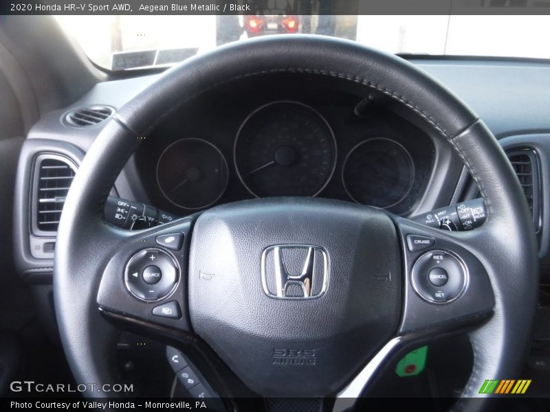 Aegean Blue Metallic / Black 2020 Honda HR-V Sport AWD