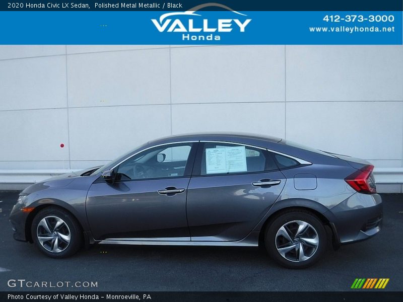 Polished Metal Metallic / Black 2020 Honda Civic LX Sedan