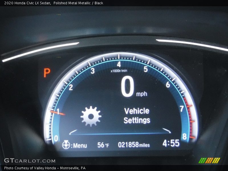 Polished Metal Metallic / Black 2020 Honda Civic LX Sedan