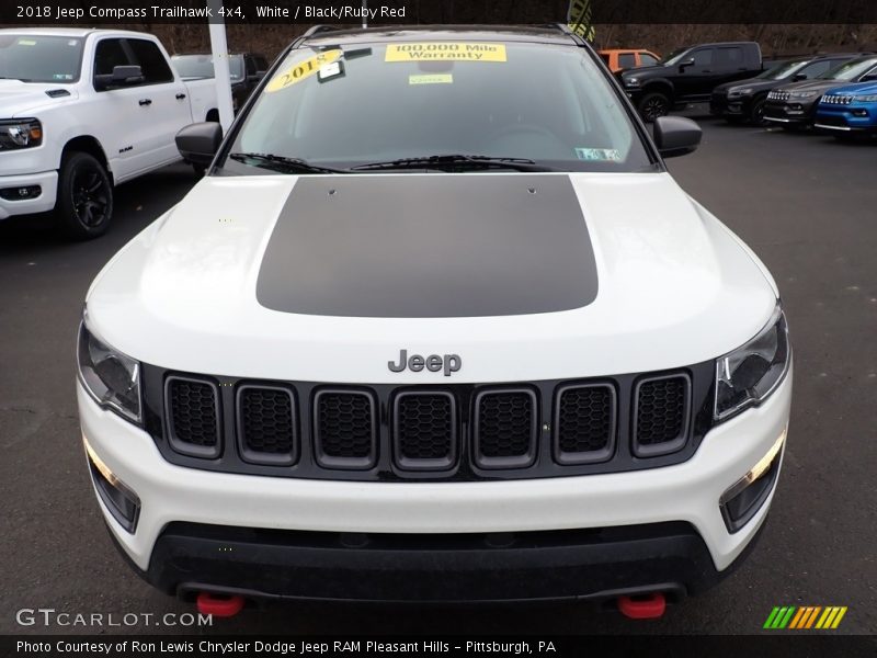 White / Black/Ruby Red 2018 Jeep Compass Trailhawk 4x4