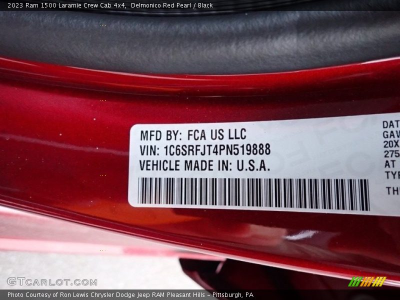 Delmonico Red Pearl / Black 2023 Ram 1500 Laramie Crew Cab 4x4