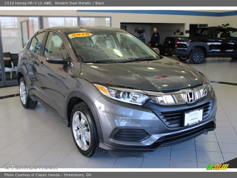 Modern Steel Metallic / Black 2019 Honda HR-V LX AWD