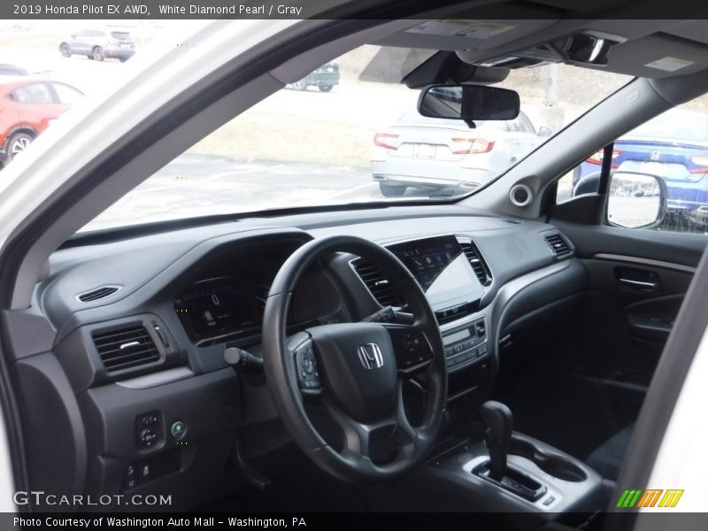 White Diamond Pearl / Gray 2019 Honda Pilot EX AWD