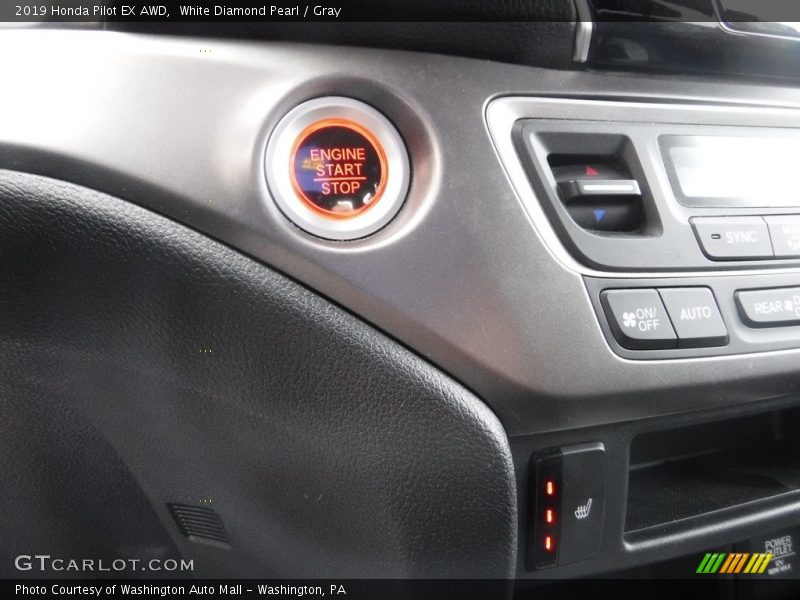 White Diamond Pearl / Gray 2019 Honda Pilot EX AWD