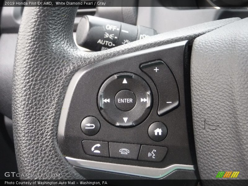 White Diamond Pearl / Gray 2019 Honda Pilot EX AWD