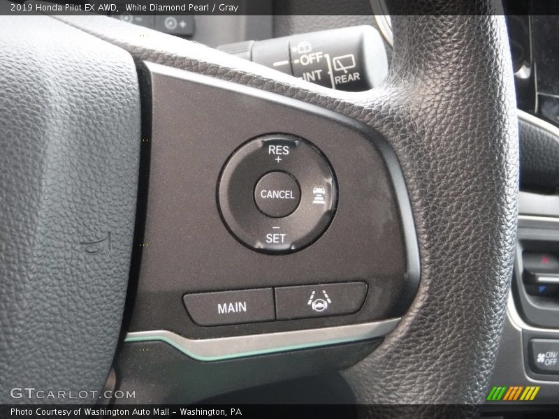 White Diamond Pearl / Gray 2019 Honda Pilot EX AWD