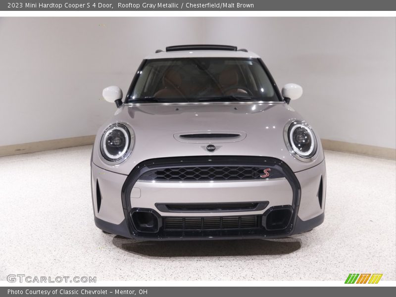 Rooftop Gray Metallic / Chesterfield/Malt Brown 2023 Mini Hardtop Cooper S 4 Door