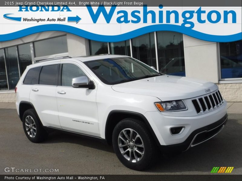 Bright White / Black/Light Frost Beige 2015 Jeep Grand Cherokee Limited 4x4