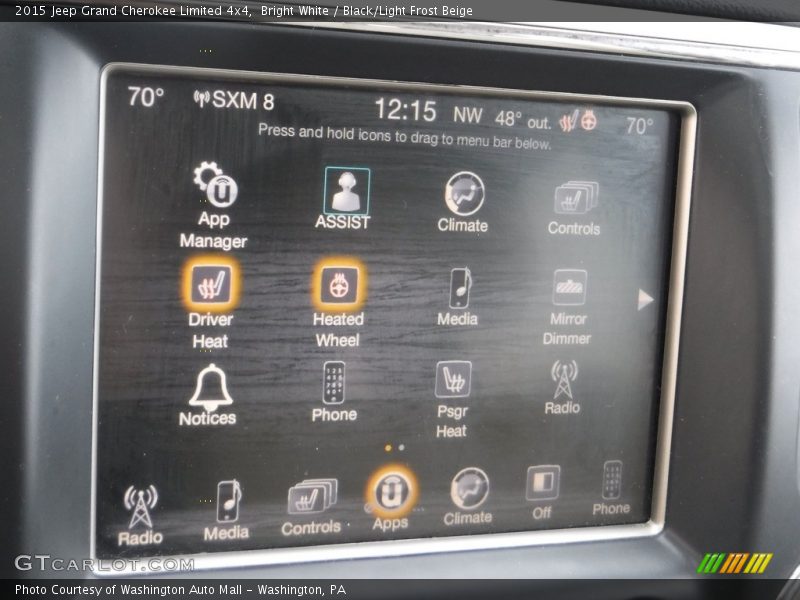 Bright White / Black/Light Frost Beige 2015 Jeep Grand Cherokee Limited 4x4