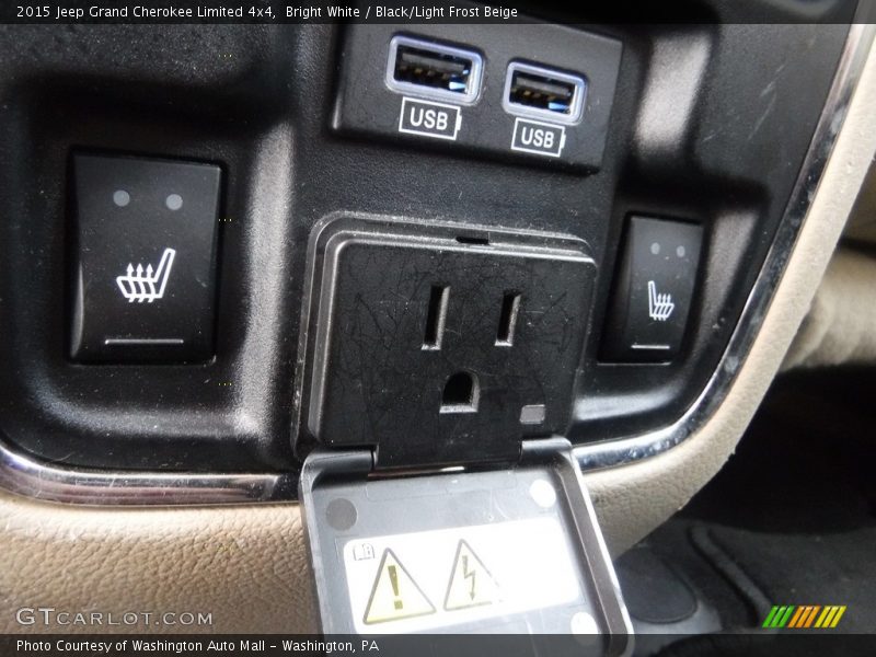 Bright White / Black/Light Frost Beige 2015 Jeep Grand Cherokee Limited 4x4
