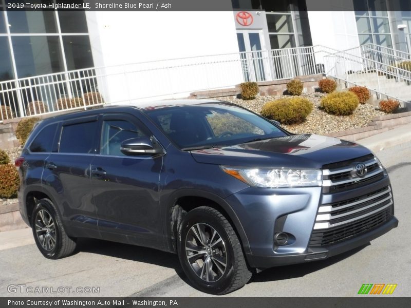 Shoreline Blue Pearl / Ash 2019 Toyota Highlander LE