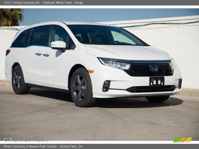 Platinum White Pearl / Beige 2023 Honda Odyssey EX