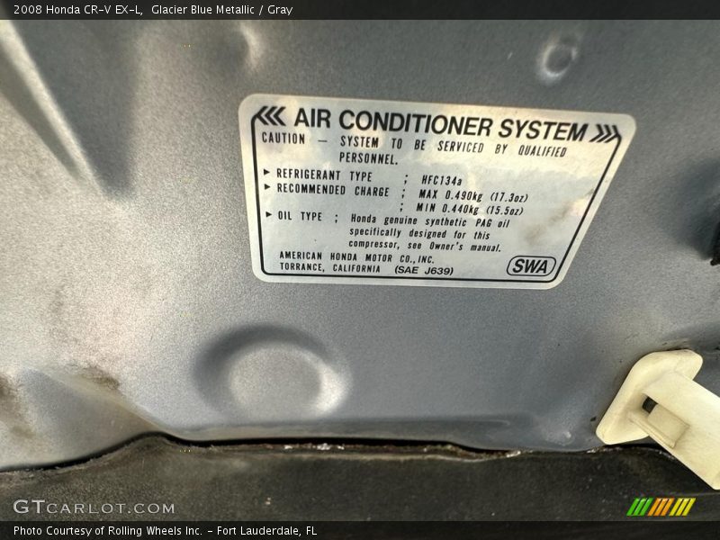 Glacier Blue Metallic / Gray 2008 Honda CR-V EX-L