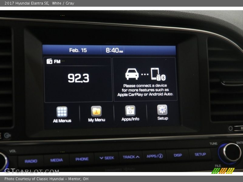 White / Gray 2017 Hyundai Elantra SE
