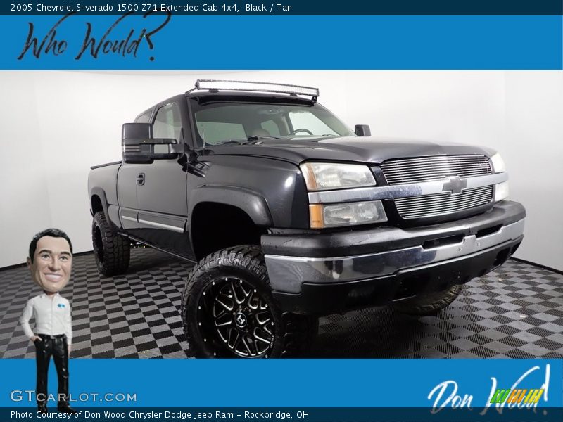 Black / Tan 2005 Chevrolet Silverado 1500 Z71 Extended Cab 4x4