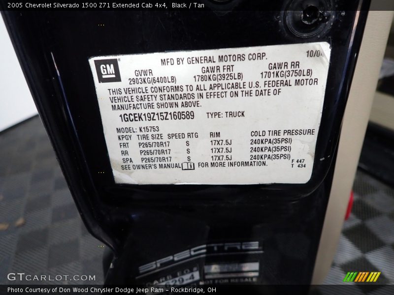 Black / Tan 2005 Chevrolet Silverado 1500 Z71 Extended Cab 4x4