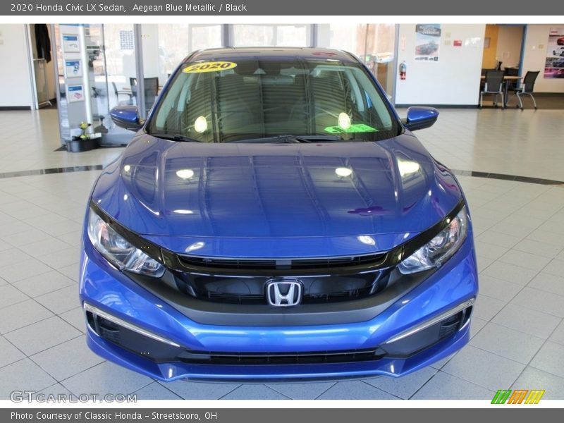 Aegean Blue Metallic / Black 2020 Honda Civic LX Sedan