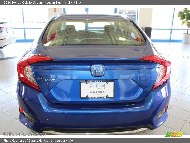 Aegean Blue Metallic / Black 2020 Honda Civic LX Sedan
