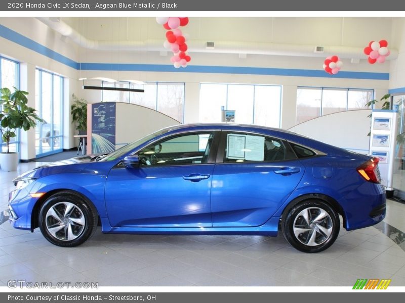 Aegean Blue Metallic / Black 2020 Honda Civic LX Sedan