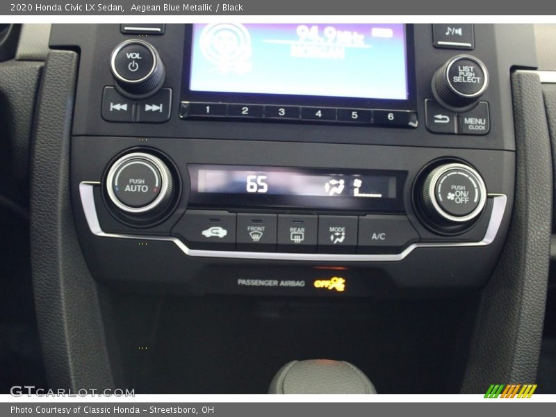 Aegean Blue Metallic / Black 2020 Honda Civic LX Sedan