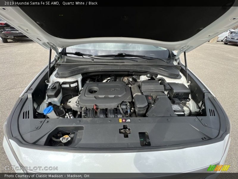 Quartz White / Black 2019 Hyundai Santa Fe SE AWD