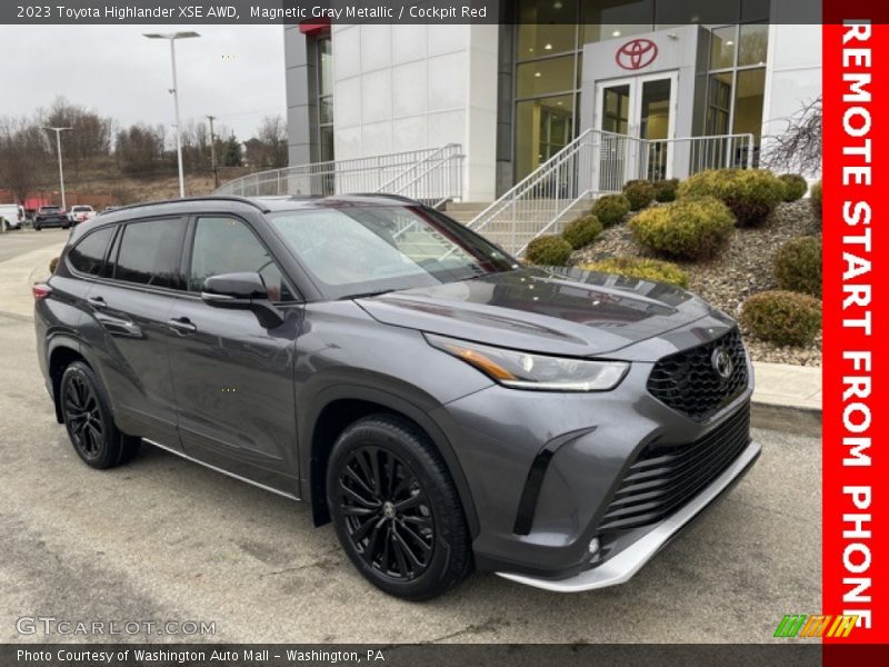 Magnetic Gray Metallic / Cockpit Red 2023 Toyota Highlander XSE AWD