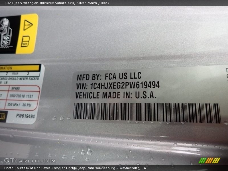 Silver Zynith / Black 2023 Jeep Wrangler Unlimited Sahara 4x4