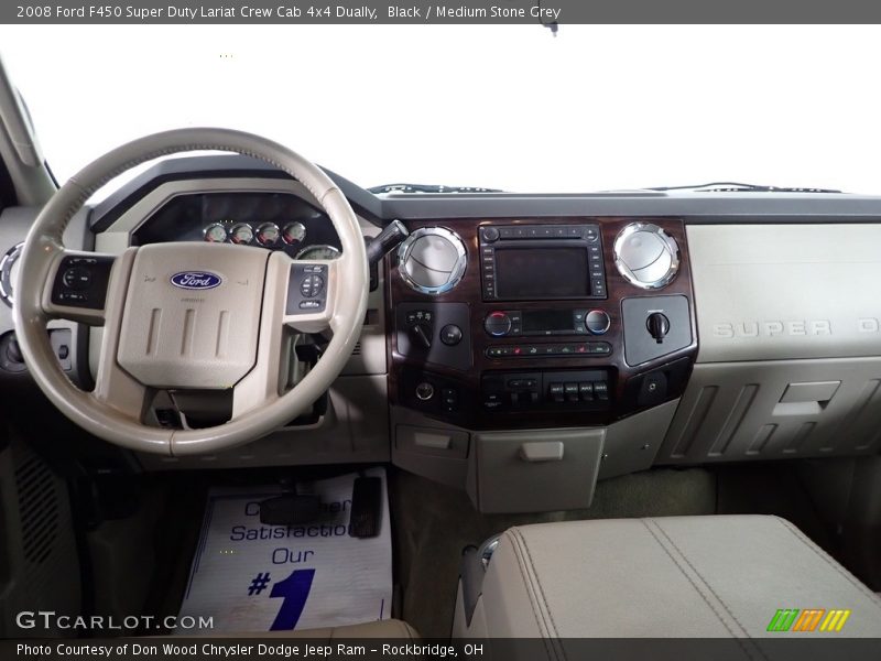 Black / Medium Stone Grey 2008 Ford F450 Super Duty Lariat Crew Cab 4x4 Dually