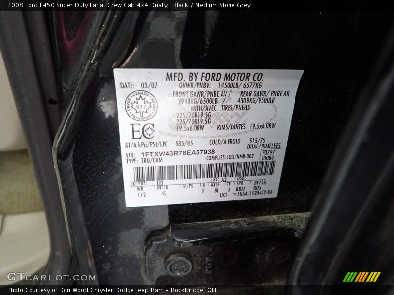 Black / Medium Stone Grey 2008 Ford F450 Super Duty Lariat Crew Cab 4x4 Dually