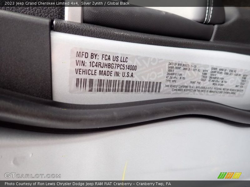 Silver Zynith / Global Black 2023 Jeep Grand Cherokee Limited 4x4