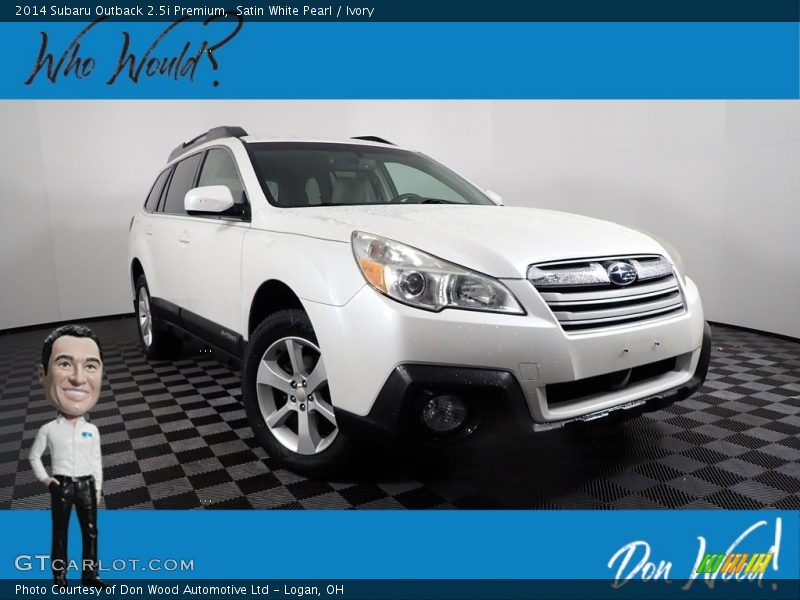 Satin White Pearl / Ivory 2014 Subaru Outback 2.5i Premium