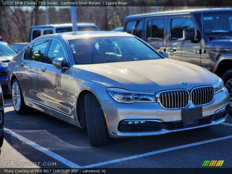Cashmere Silver Metallic / Zagora Beige 2016 BMW 7 Series 750i Sedan