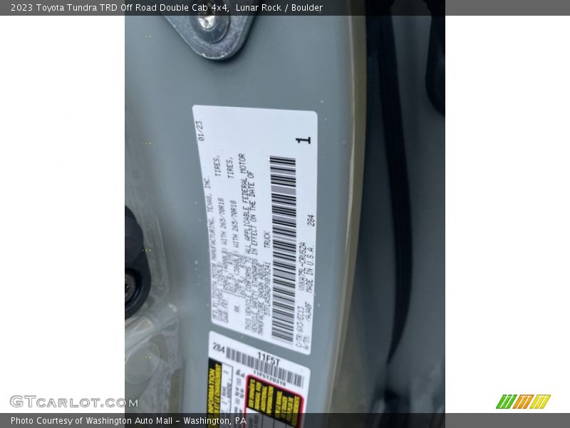 2023 Tundra TRD Off Road Double Cab 4x4 Lunar Rock Color Code 6X3