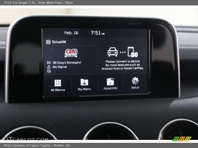 Snow White Pearl / Black 2018 Kia Stinger 2.0L