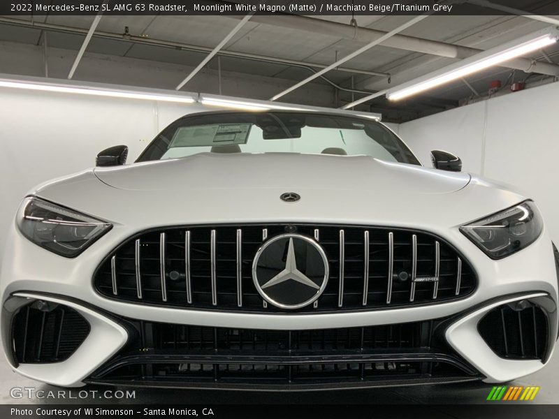 Moonlight White Magno (Matte) / Macchiato Beige/Titanium Grey 2022 Mercedes-Benz SL AMG 63 Roadster