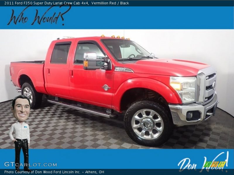 Vermillion Red / Black 2011 Ford F350 Super Duty Lariat Crew Cab 4x4
