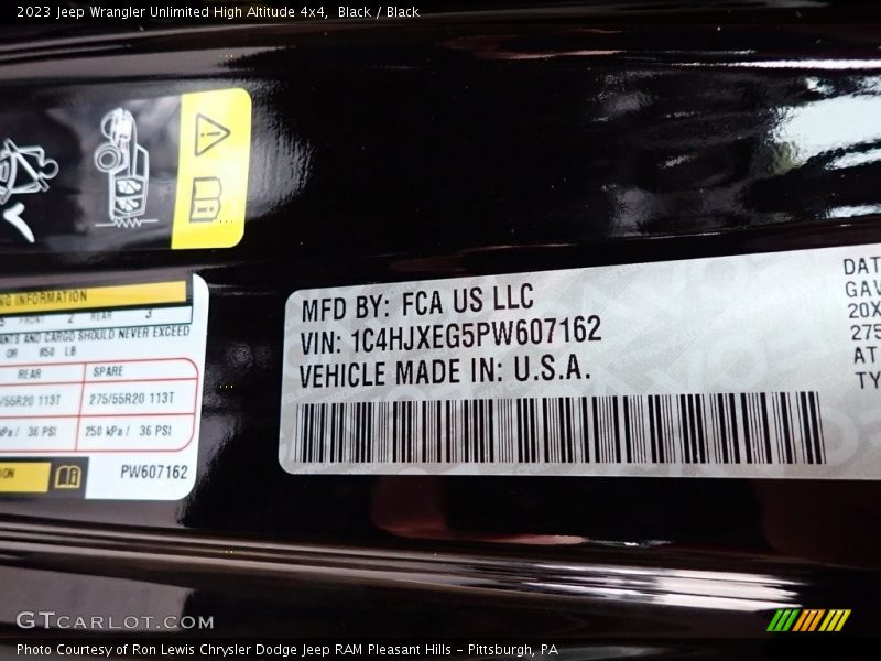 Black / Black 2023 Jeep Wrangler Unlimited High Altitude 4x4