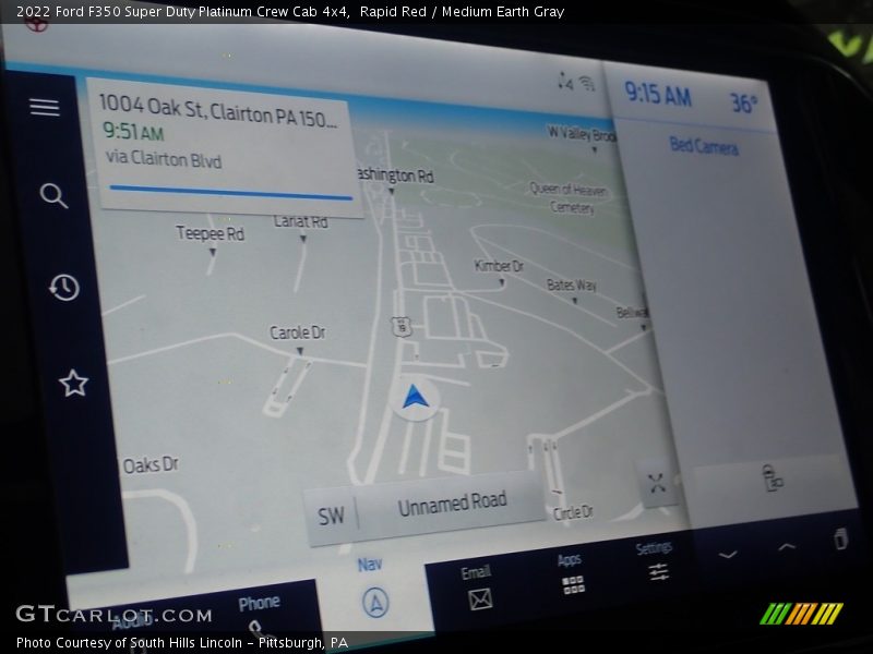 Navigation of 2022 F350 Super Duty Platinum Crew Cab 4x4