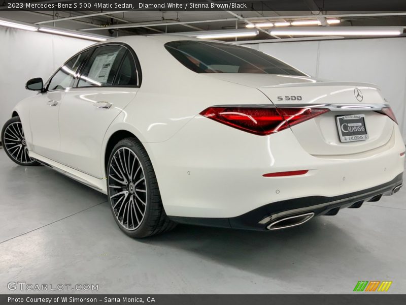 Diamond White / Sienna Brown/Black 2023 Mercedes-Benz S 500 4Matic Sedan