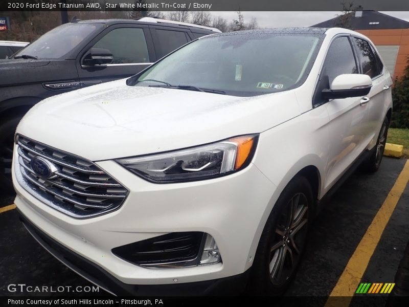 Star White Metallic Tri-Coat / Ebony 2020 Ford Edge Titanium AWD