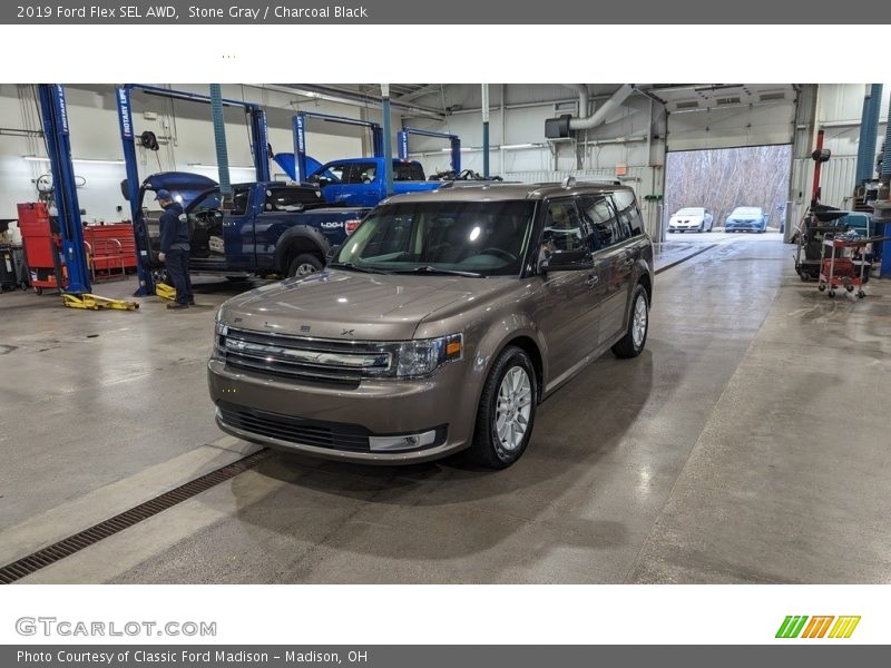 Stone Gray / Charcoal Black 2019 Ford Flex SEL AWD