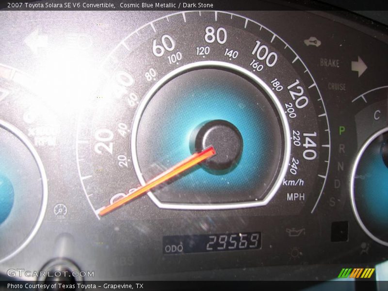 Cosmic Blue Metallic / Dark Stone 2007 Toyota Solara SE V6 Convertible