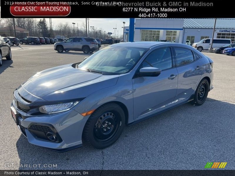 Sonic Gray Pearl / Black 2019 Honda Civic Sport Touring Hatchback
